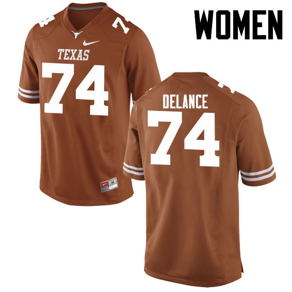 Women #74 Jean Delance Texas Longhorns College Football Jerseys-Tex Orange